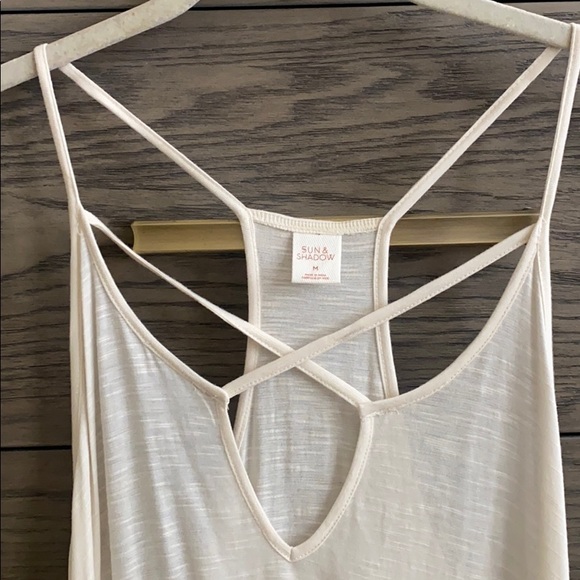 Sun & Shadow Strappy Handkerchief Hem Tank Top - Picture 2 of 3